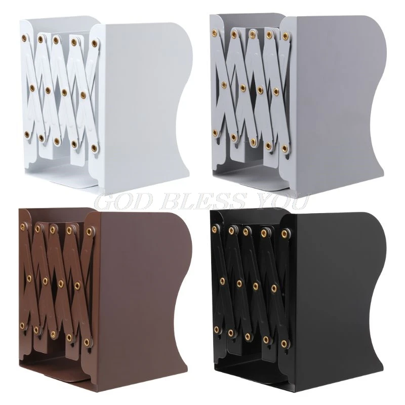 

Extension Adjustable Metal Bookends Heavy Duty Book Desktop File Folder Retractable Stand Bookshelf Rack Holder