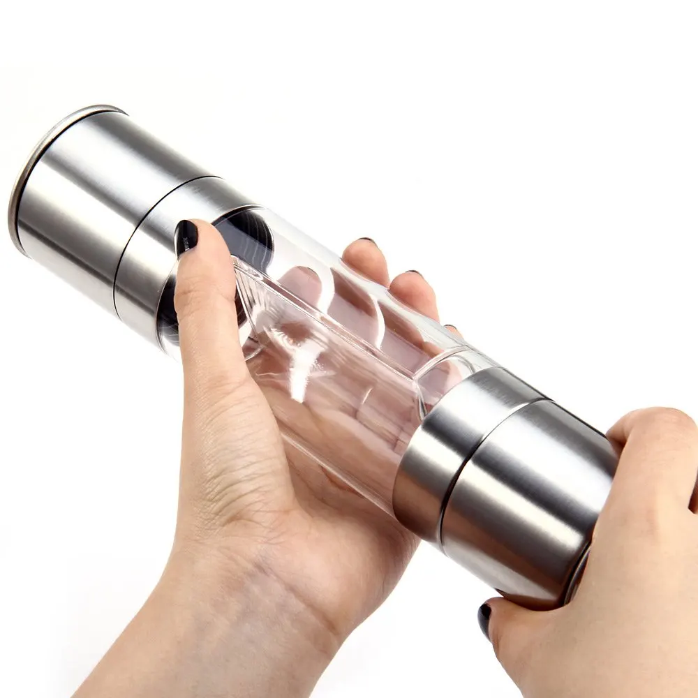 Home Kitchen Tools Stainless Steel Manual Salt Pepper Mill Grinder Seasoning Grinding for Cooking Meat Restaurants