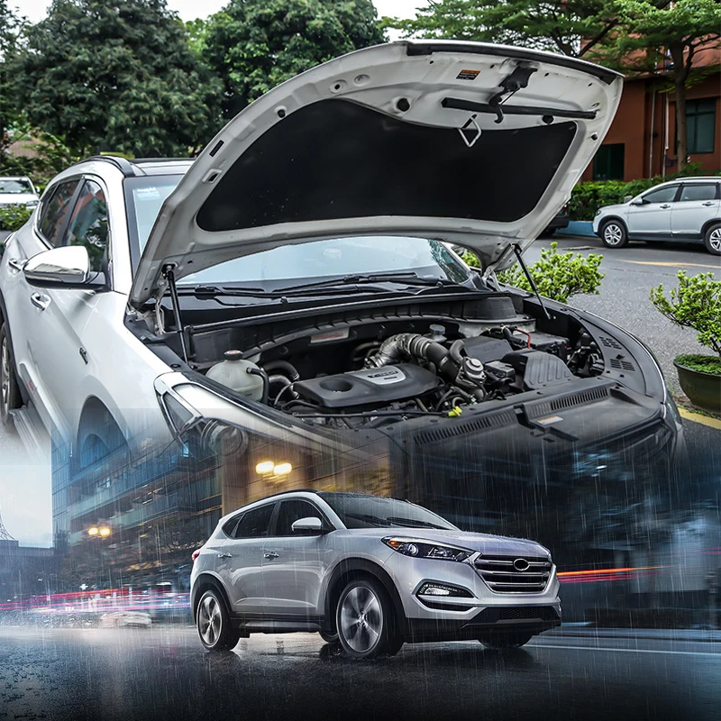 Для hyundai Tucson 17 18 нержавеющая крышка двигателя опорный стержень гидравлический капюшон опоры газовые пружины