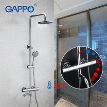 Gappo сантехника набор Термостатический душ латунный кран для ванны Лифт регулируемый горячей и холодной воды большая круглая головка Душ гаджеты
