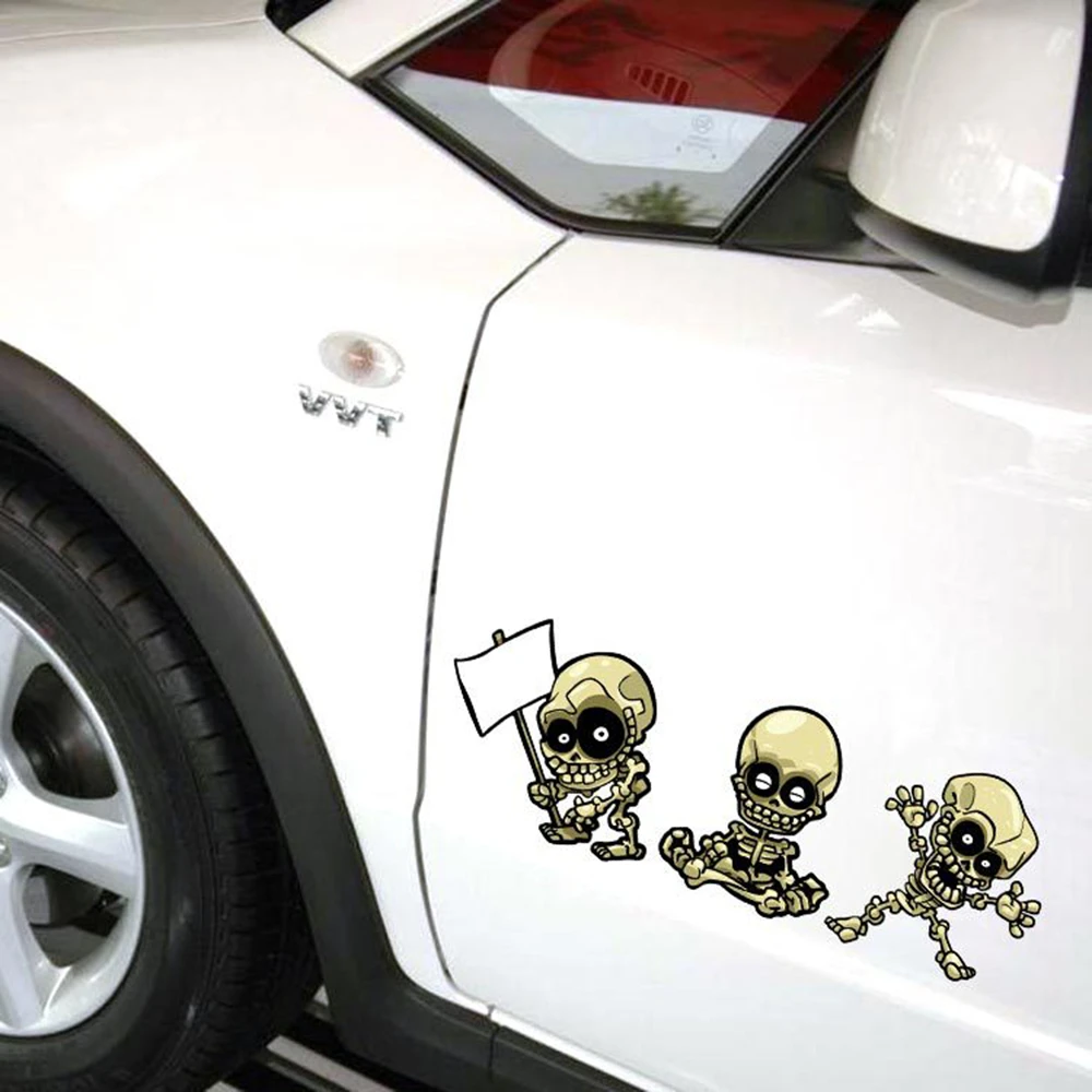 Funny Skull Car Stickers Action 3 Combination Ghost Rider Cover Scratches  Decal For Volkswagen Skoda Golf 5 6 7 Polo Kia Hyundai|skull car  sticker|car stickerskull car - AliExpress