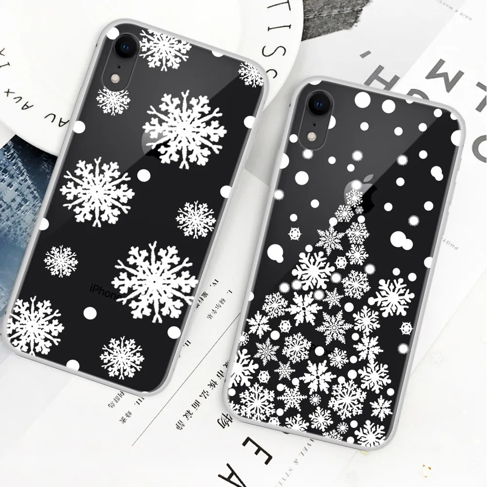 Рождественский чехол для iPhone X 8 7 6 S Plus силиконовый телефона мягкий из ТПУ SE 2020 XS 12
