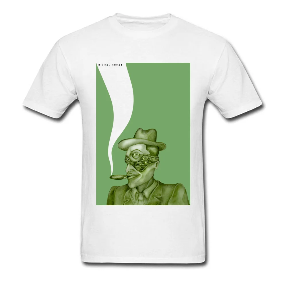Done Deal Digital Nomad 100% Cotton Men's Short Sleeve T Shirt Summer Summer/Autumn T Shirt Prevailing Round Collar Tops Tees Done Deal Digital Nomad white
