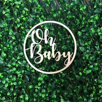 

Wooden Circle Oh Baby Sign Baby Shower Wood Hoop Sign Baptism Party Favors First Holy Communion Decoration