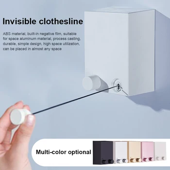 

New Hot Retractable Indoor Clothes Wall Hanger Magic Drying Rack Balcony Bathroom Invisible Clothesline SMD66