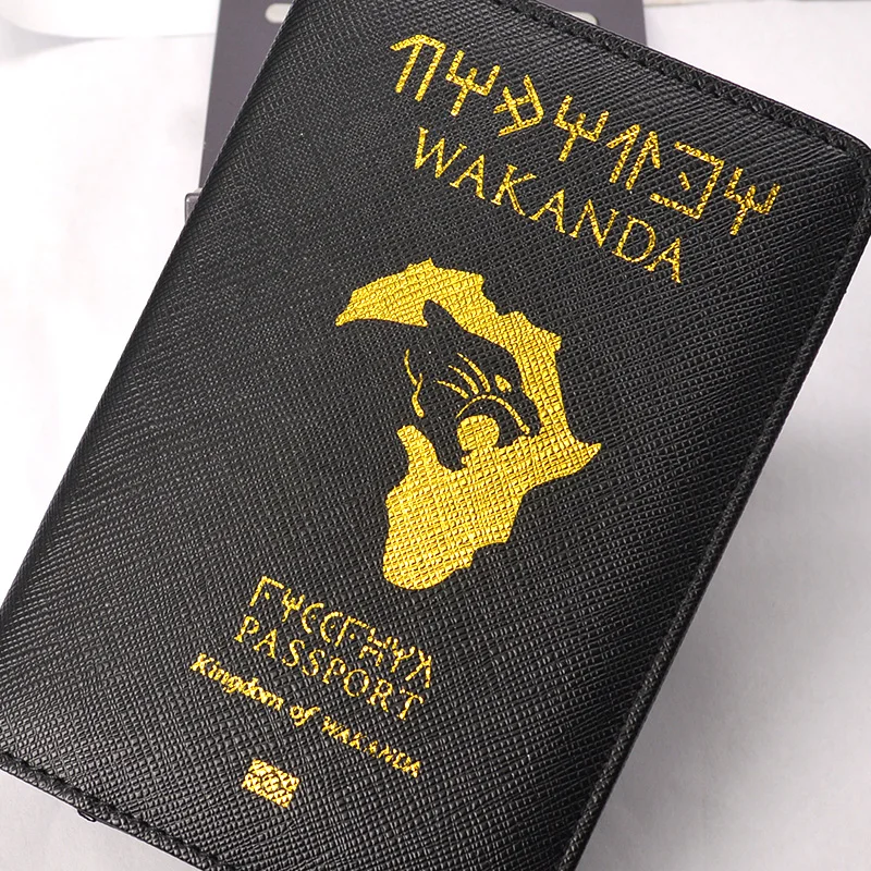 Wakanda Держатель для паспорта Rfid Блокировка из искусственной кожи Asgard чехол для паспорта дорожный кошелек черные чехлы для паспорта