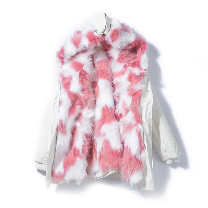

2018 Real Fur Coat Winter Jacket Women 100% Real Natual Fur Hood Thick Warm Coat Outerwear Loose Parkas Winter Coat Women