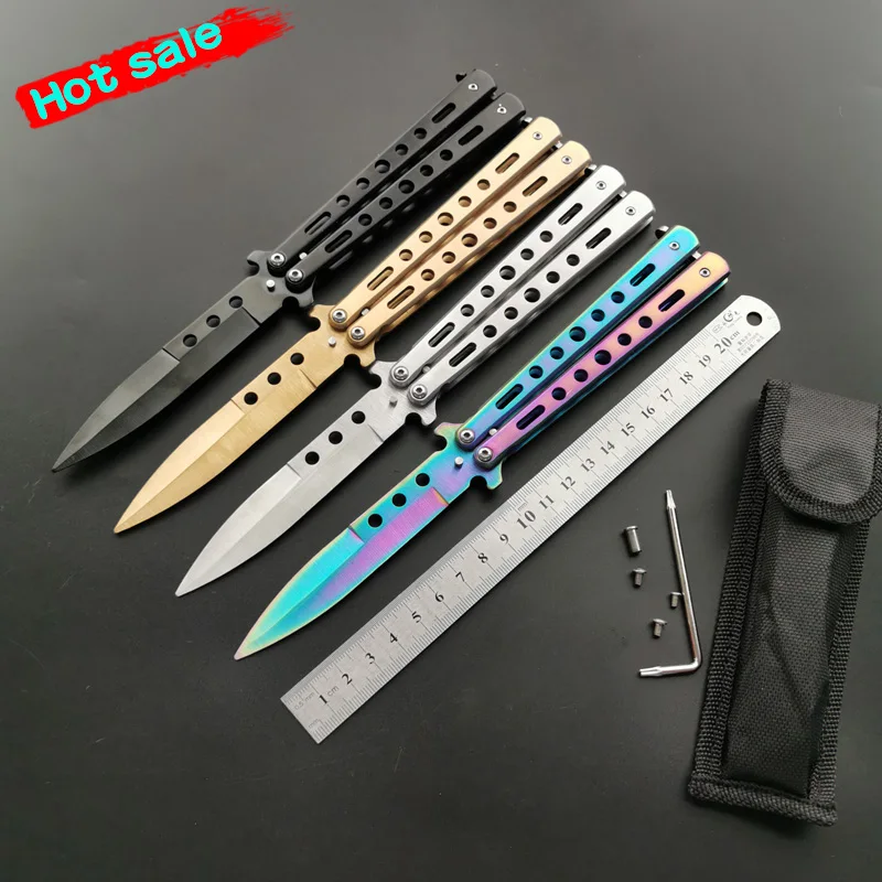 Новый складной нож бабочка тренировочный не острый для косплея Karambit Бесплатные