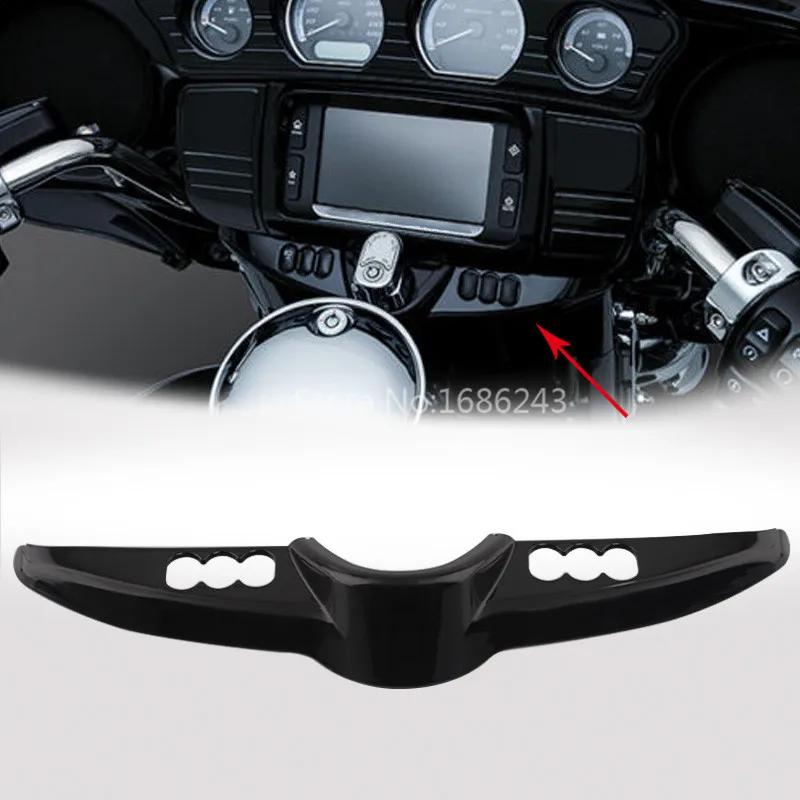 Black Batwing Switch Dash Panel Accent Fit For Harley Touring FLHT FLHX