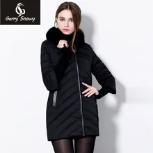 В длинной тонкой куртке размер леди семь свободный рукав съемный Лисий меховой воротник зимнее пальто