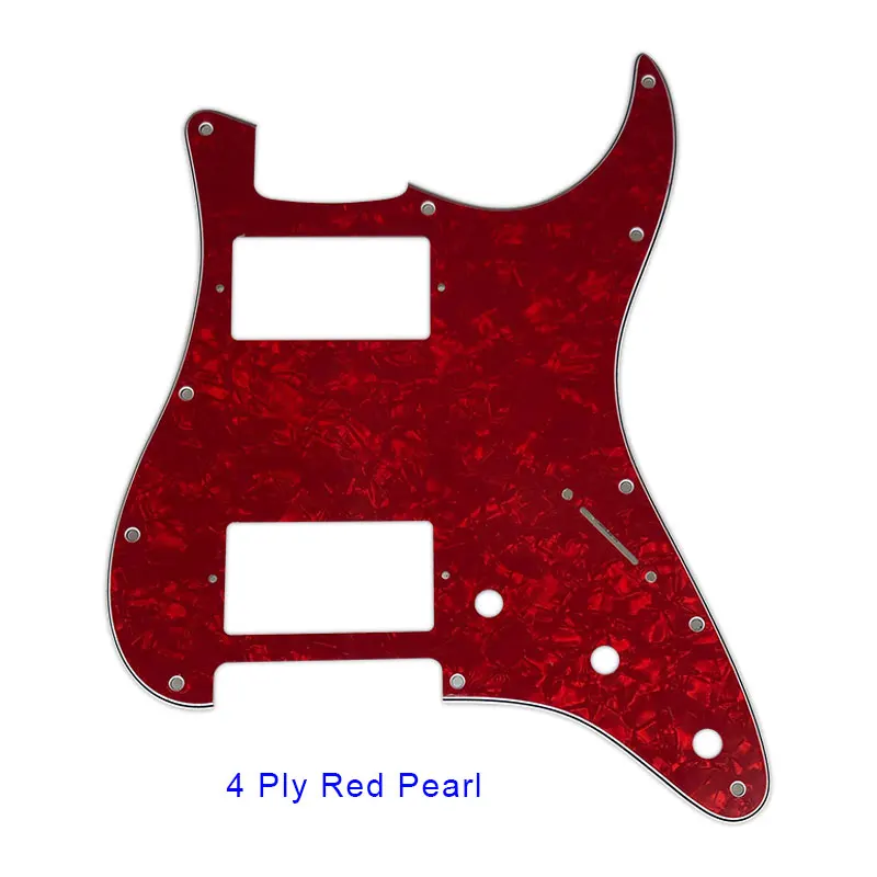 Качественная электрогитара Pickguard с 11 отверстиями, пластина с царапинами HH PAF, катушка хамбакера для США \ Мехико Fd гитара Stratocaster запчасти - Цвет: 4Ply Red pearl