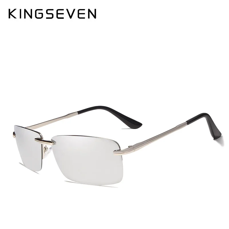 KINGSEVEN Брендовые мужские модные поляризационные солнцезащитные очки для вождения, пластиковые очки с защитой от ультрафиолета, дизайнерские солнцезащитные очки для путешествий - Цвет линз: Mirror silver