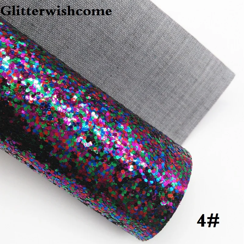 Glitterwishcome 21X29 см A4 размер винил для бантов, смешанный Блеск плоский толстый блеск кожа ткань винил для бантов, GM087A - Цвет: 4