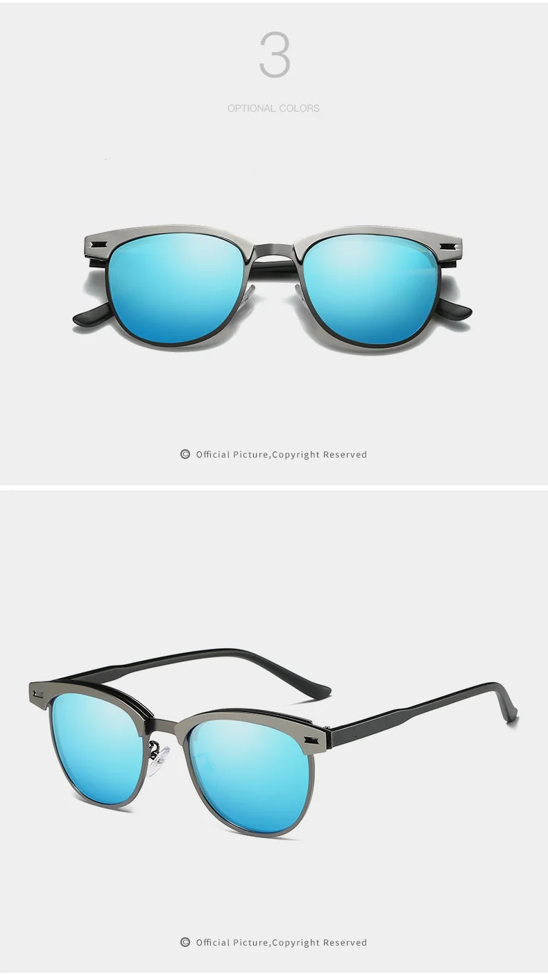 Новые солнцезащитные очки мужские поляризованные солнцезащитные очки для вождения классические маленькие металлические оправы солнцезащитные очки зеркало