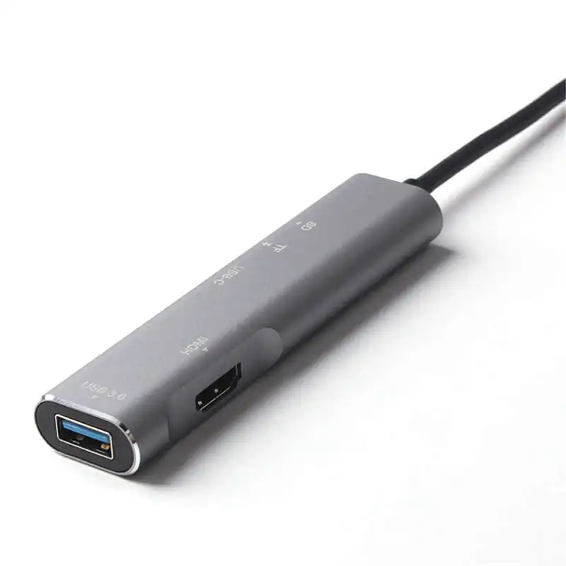 Ult-Best 5-в-1 Тип-C концентратор Usb док-станция для Поддержка Hdmi+ Sd/устройство для считывания с tf-карт адаптер Алюминий сплав мульти-функциональный Usb-C Conver