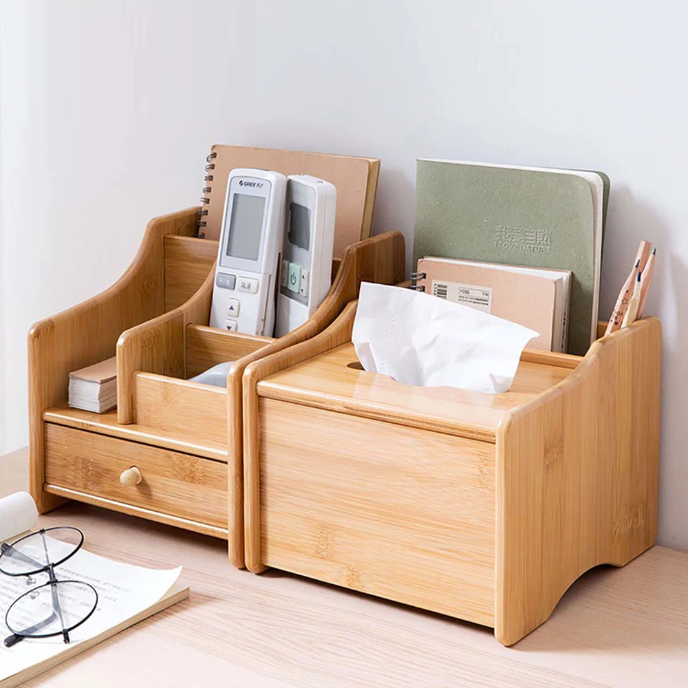 Бамбуковая коробка для салфеток A1 семейная настольная хранения косметики