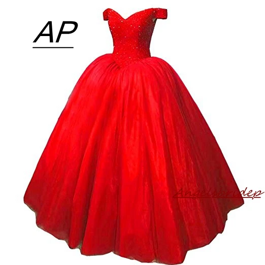 ANGELSBRIDEP Quinceanera платье 2021 для 15 лет Мода V-образный вырез Тюль Бисер Длина до пола