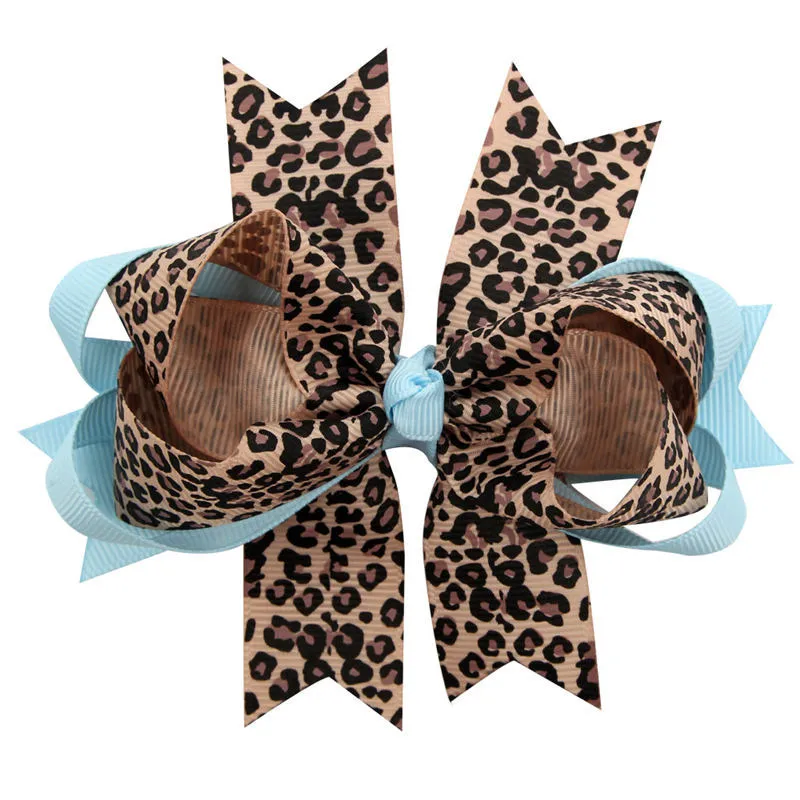 

1PCS Novelty Handmade Boutique Leopard Creative Design Wave Hair Bow Party Dress Up Hairpin for Kids Girl Clip DIY Headwear 2017
