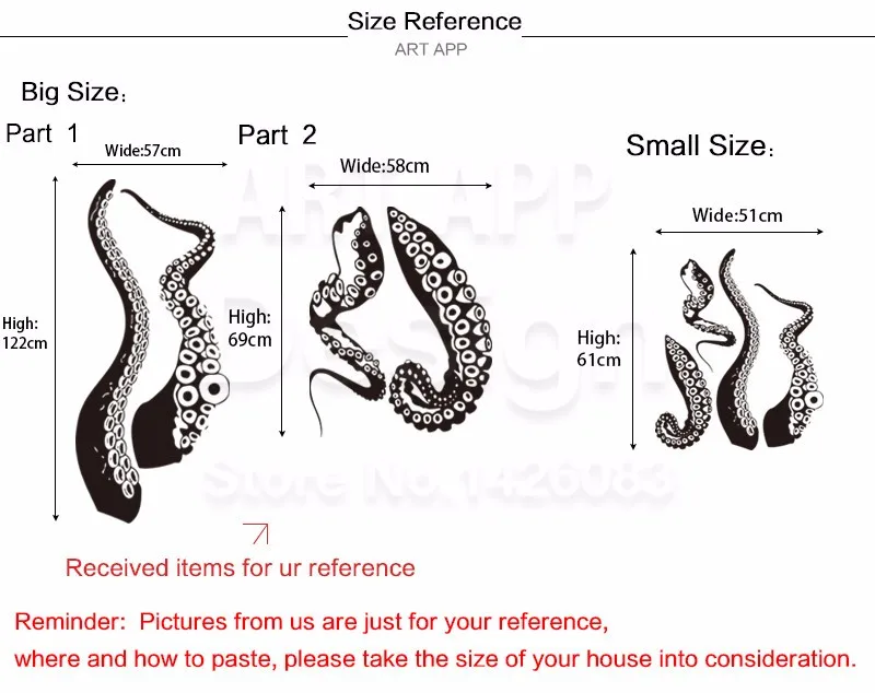 Искусство дизайн домашний декор 4 шт морское животное Осьминог виниловые наклейки на стены съемные украшения дома Jumbo наклейки щупальца