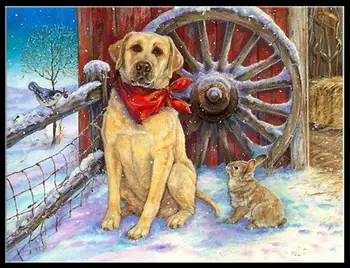 

Dog and Rabbit Pattern Diamond Embroidery DIY Needlework Diamond Painting Cross Stitch Animal Series 5D Rhinestones Painting