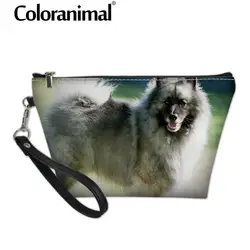 Coloranimal сумка для косметички для женщин макияж коробки Keeshond щенок собака бренд дизайн кожа организовать необходимость несессер