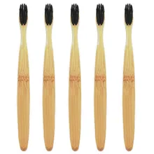 10pcs Natural Bamboo Toothbrush Charcoal Toothbrush wood Low Carbon Bamboo Nylon Wood Handle Toothbrush Protable Brush