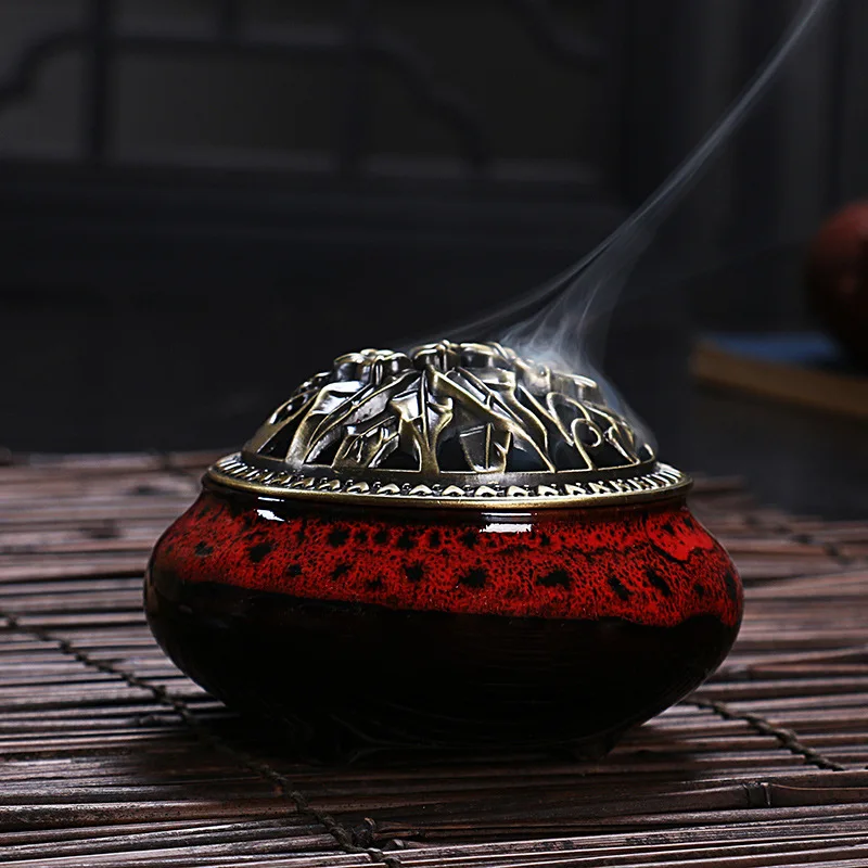 Ceramic Incense Burner Copper · Tank Malls