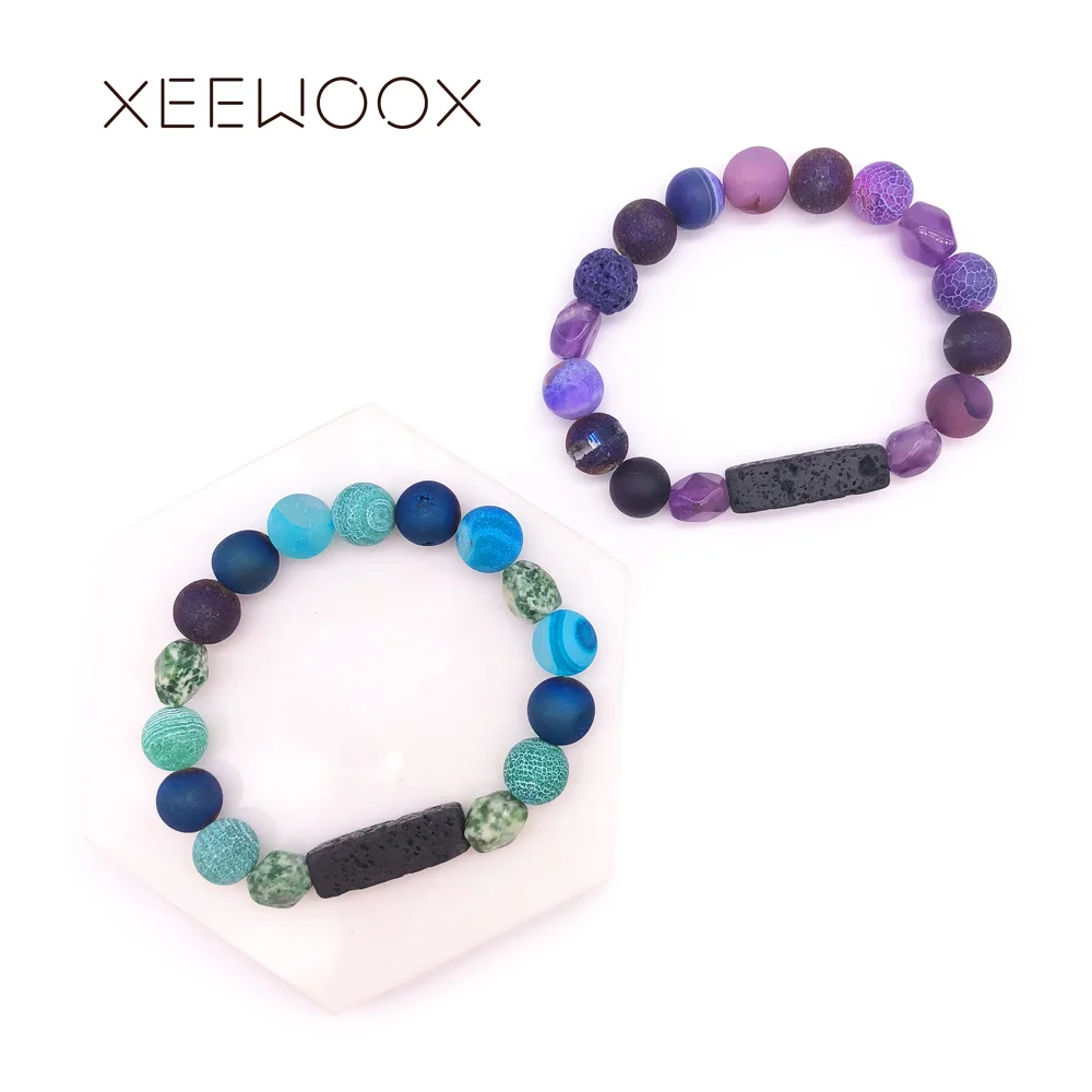 

Natural Stone Round Beads Bracelet Boho Essential Oils Diffuser Bracelet For Women Man 2019 New Bracelet Cuff jewelry Gift