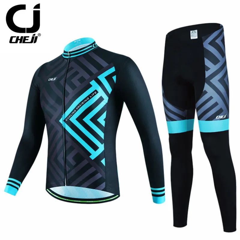 

Ropa Ciclismo Breathable Mountain Bike Jersey Long Sleeve Bicycle Cycling Clothing Winter Cheji Men's Cycling Jersey Sets