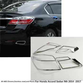 

For Honda Accord Sedan 9th 2014 2015 2016 2017 Car Body Rear Tail Back Light Lamp Frame Stick Styling ABS Chrome Cover Trim 4pcs