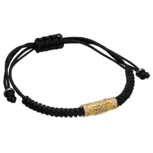 2016 Nueva Negro Trenzado de Cuerda Cuerda Cord Thread Pulsera con Diamante de LA CZ Del Tubo Largo Trenzado Pulseras para Hombres de Las Mujeres regalos