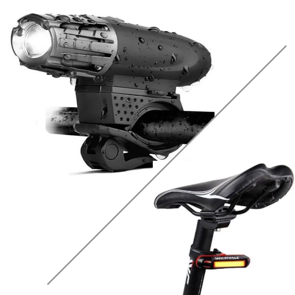 

4000 mAh Induction bicycle front tail light set usb rechargeable smart headlight LED bike lamp cycling flashlight