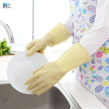Bio Safe 10 пар латексные Чистящие перчатки толщина анти износостойкий дом Экологические кухонные водонепроницаемые защитные перчатки для мытья посуды