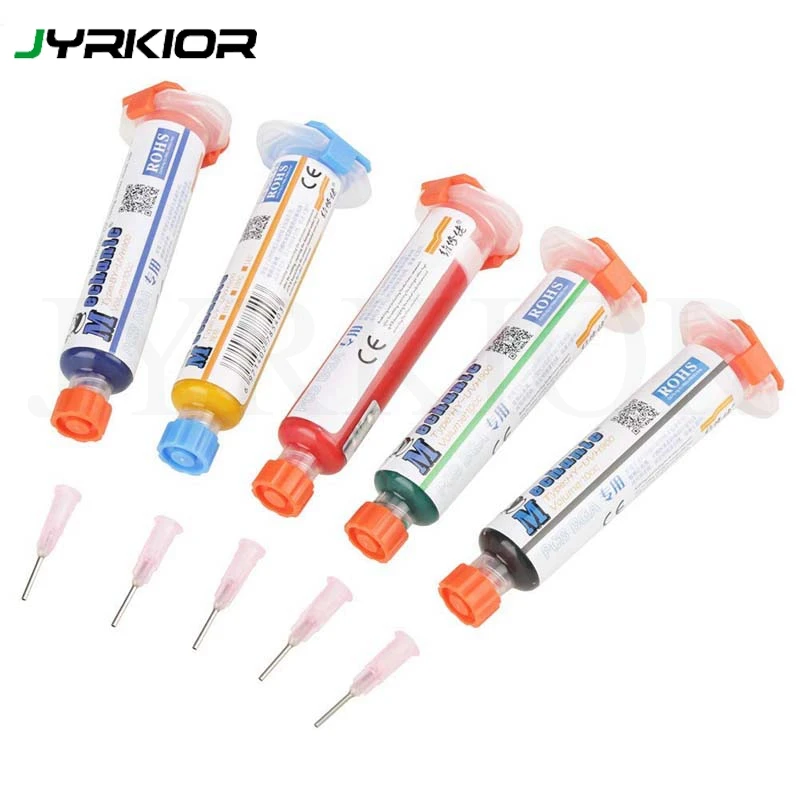 

Jyrkior UV Curing Solder Mask ink 10CC for PCB BGA Circuit Board Protect Soldering Paste Flux Cream Welding Fluxes Oil