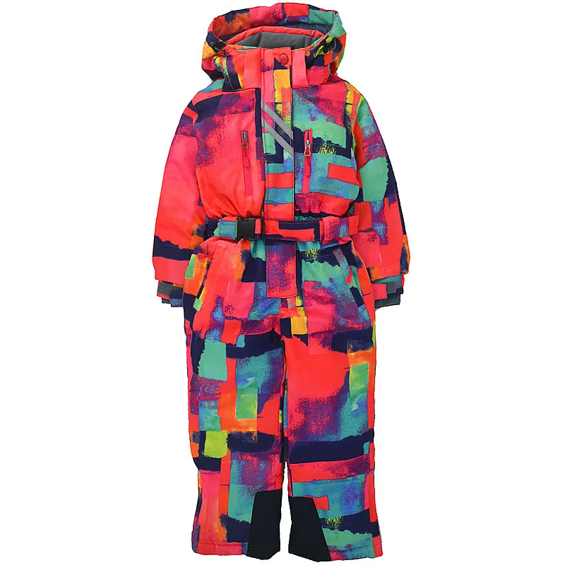Kids Ski Suit Children's Winter Outdoor Jumpsuit Ski Suit Windproof Snow-proof Water Plus Velvet Thickening