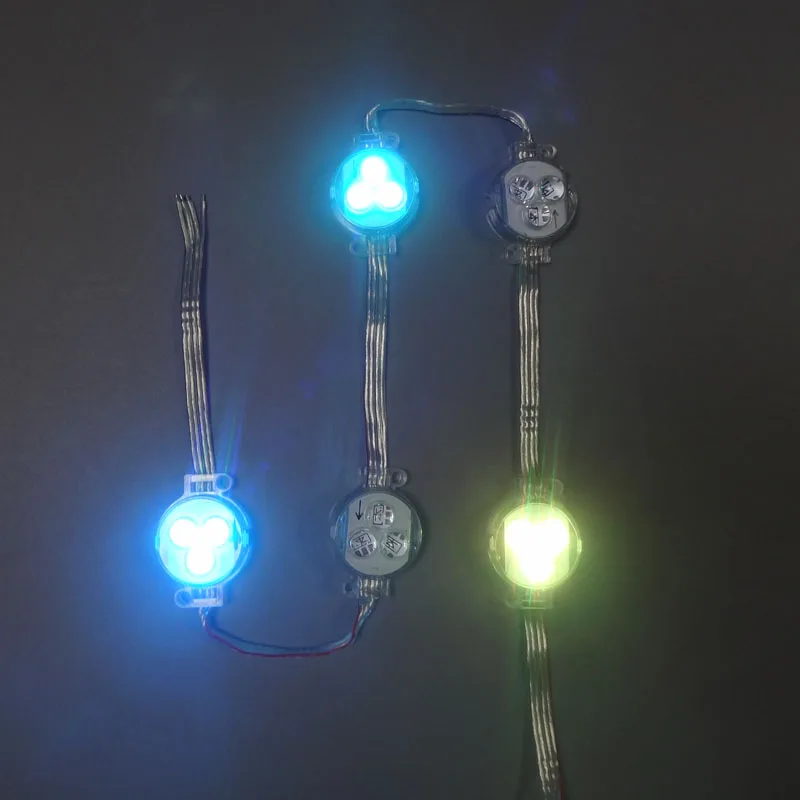 200 шт. DC12V ws2811 /1908 IC 30 мм Диаметр SMD 5050 RGB 3 светодиодный s Точечный светильник D30