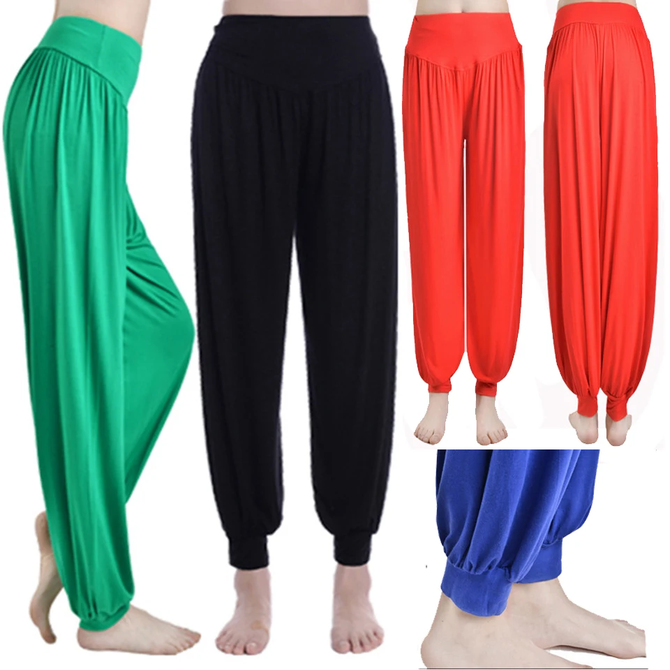 

yoga pants Loose solid color Modal large yards closed lantern pants trousers sports dance pant Women belly dance pants