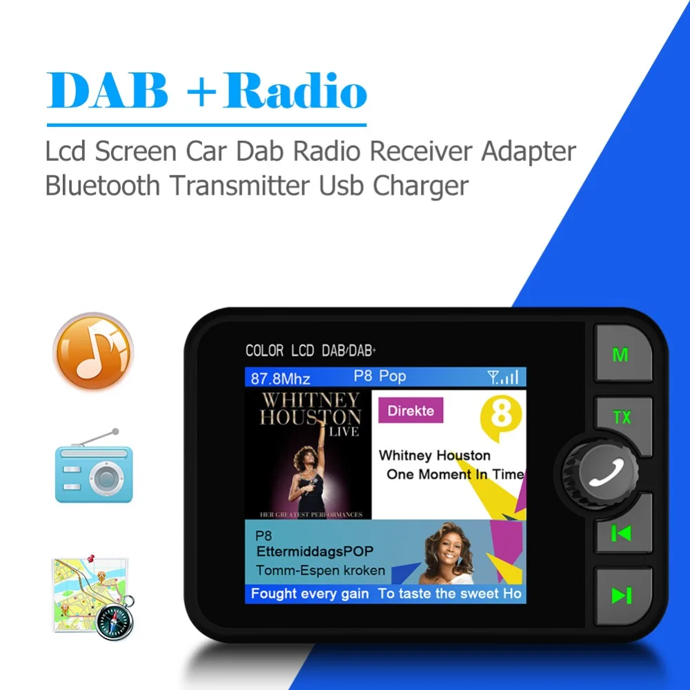 C6 цветной экран автомобиля DAB радио цифровой адаптер DAB+ тюнер с Bluetooth Музыка потокового радио приемник плеер