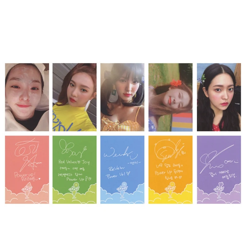 

5Pcs/set Youpop KPOP Red Velvet The Red Summer Album Photo Card K-POP Self Made Paper Cards Autograph Photocard