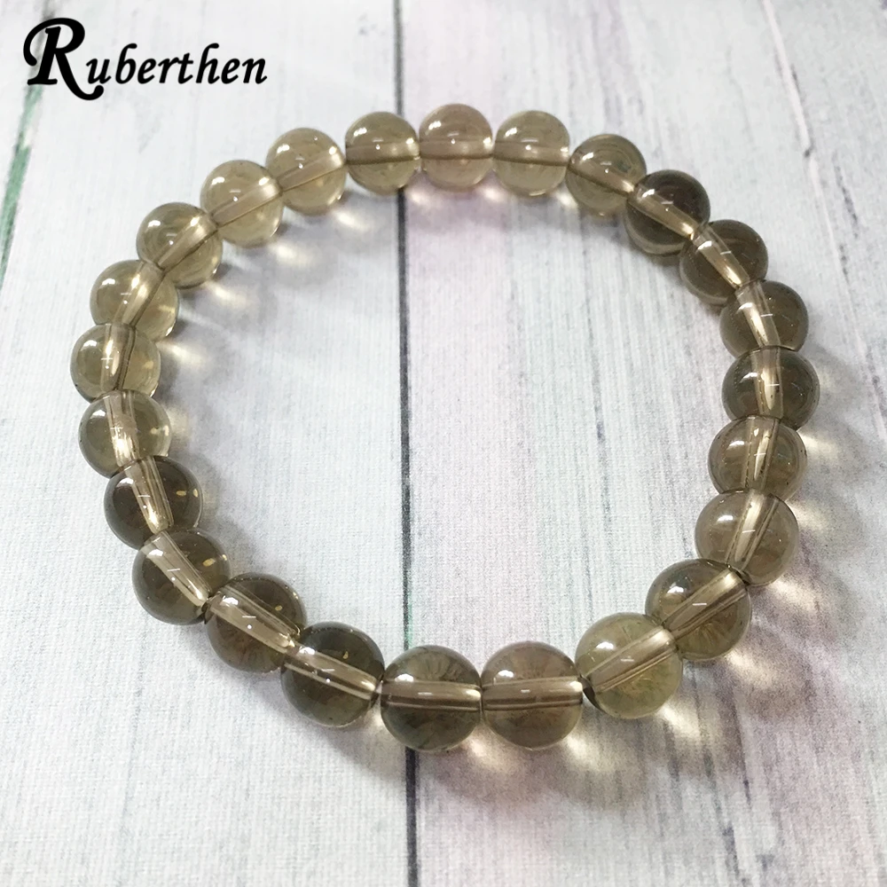 

Ruberthen Fashion Design Smoky Quarz Bracelet Healing Yoga Mala Beads Bracelet Love Peace Manifestation Jewelry