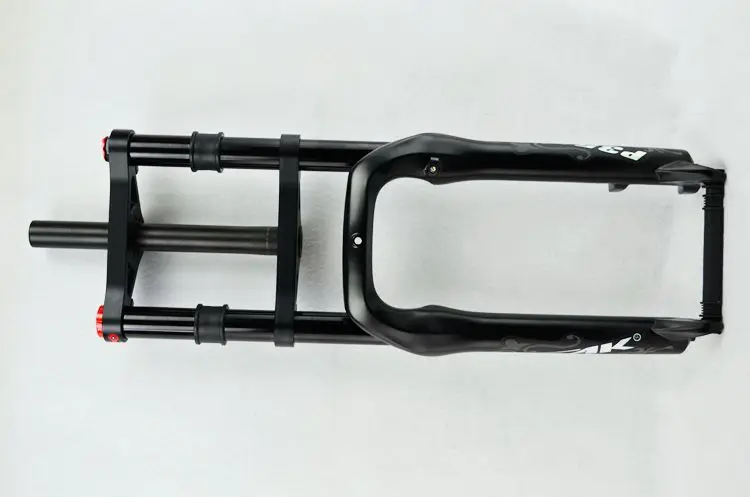 Велосипедная вилка с двумя плечевыми лямками, Велосипедная вилка 2" 4,0" air forkes Snow MTB Moutain 20 дюймов, Велосипедная вилка 135 мм из магниевого сплава - Цвет: matte black