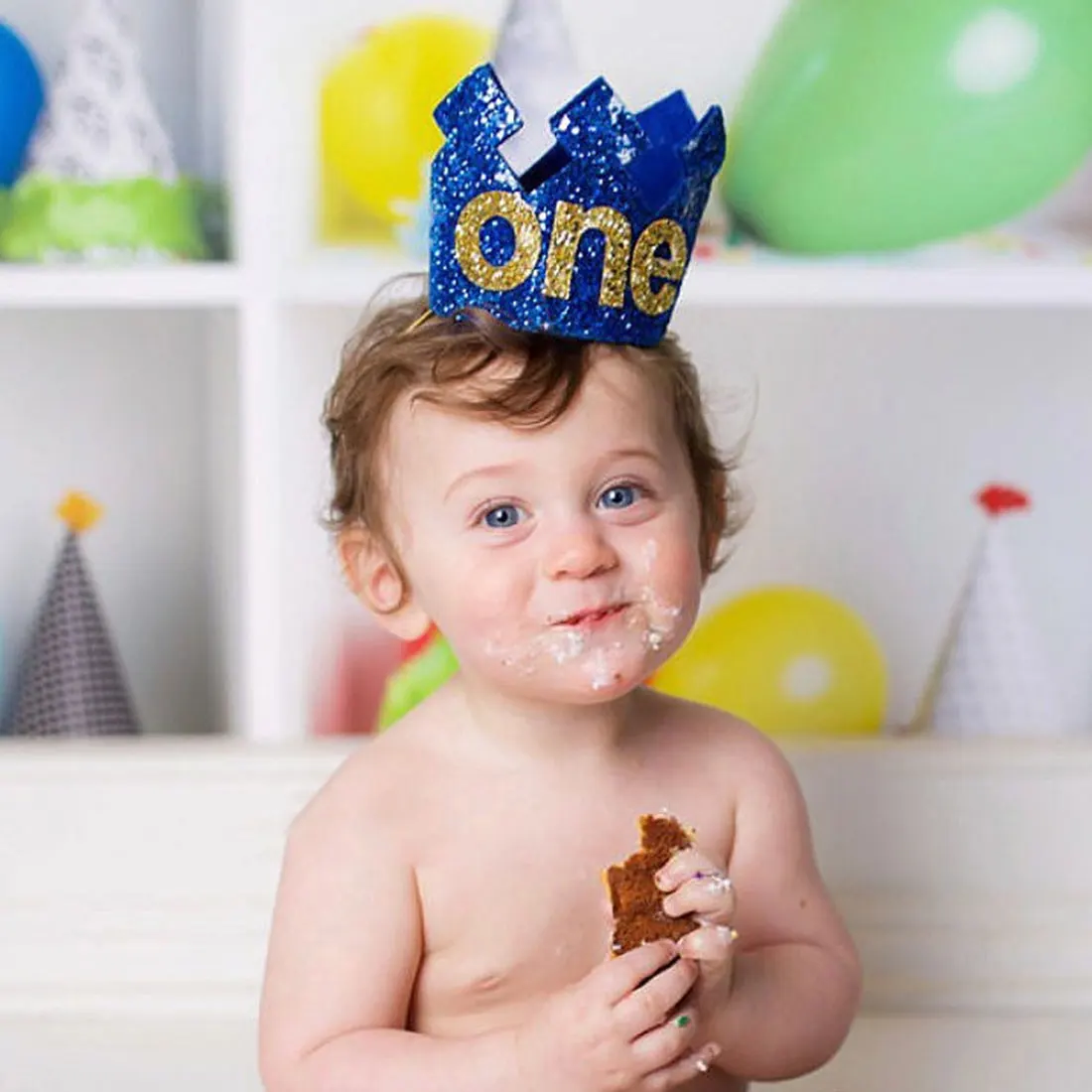 1 шт счастливые шляпы для вечеринки по случаю Дня рождения декоративная крышка один день рождения шляпа Принцесса Корона 1-й 2-й год номер детские аксессуары для волос