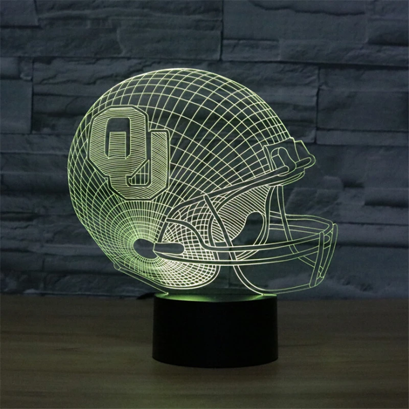 NFL Oklahoma Sooners Helmet LED Desk Lamp Touch Night Light 7 Colors