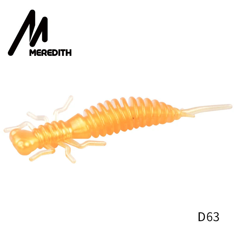 D63 Мягкие приманки MEREDITH Larva, 50 мм, 62 мм, 85 мм, искусственные приманки, силиконовая приманка для ловли червя, приманка для ловли щуки, гольян, плавающая приманка, пластиковые приманки - Цвет: D63