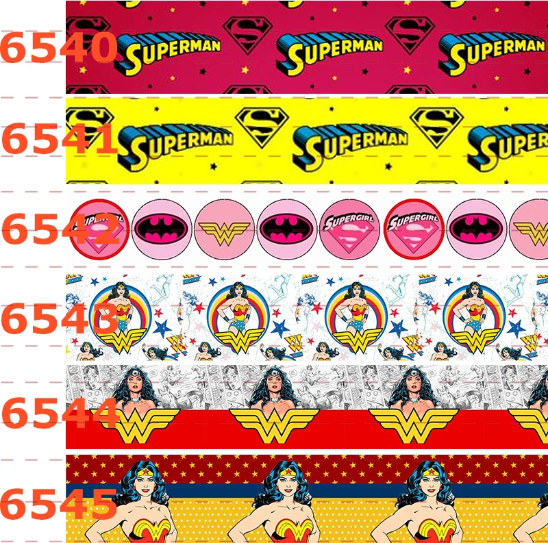 

10yards -different sizes -surper man pattern avenger ribbon printed Grosgrain ribbon