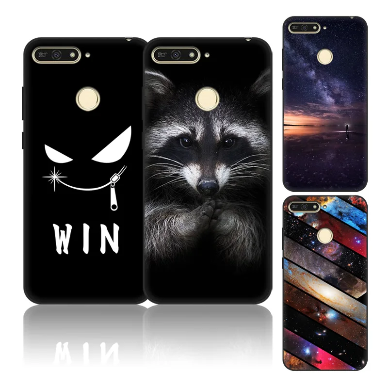 

Honor 7A Pro Case Huawei Honor 7a pro Cool Soft Silicone TPU Black Case For Honor 7C 5.7" Fundas Coque huawei Y6 Prime 2018 Capa