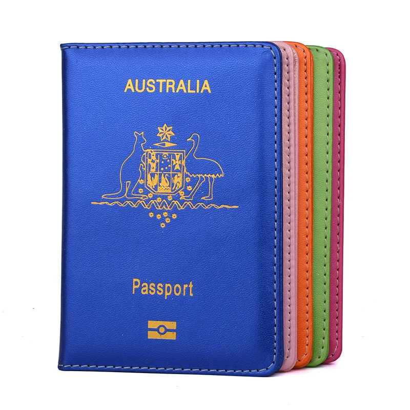 Travel PU Leather Australia Passport Cover Wallet Australian Men Women