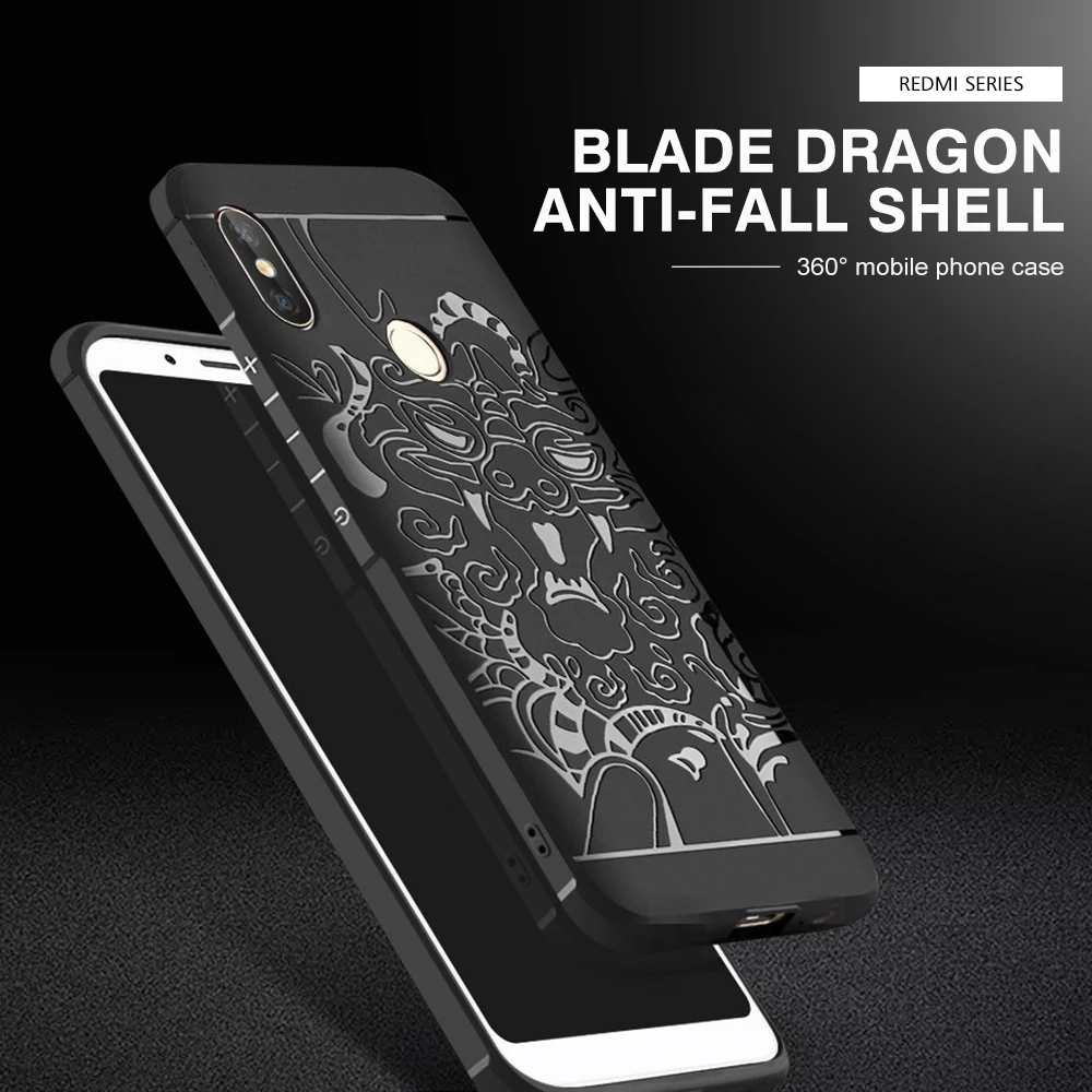 

For Xiaomi Redmi Note 6 Pro New Luxury Dragon Patterned Matte Soft TPU Case For Redmi Note 6 Pro Silicone Full Back Cover Case