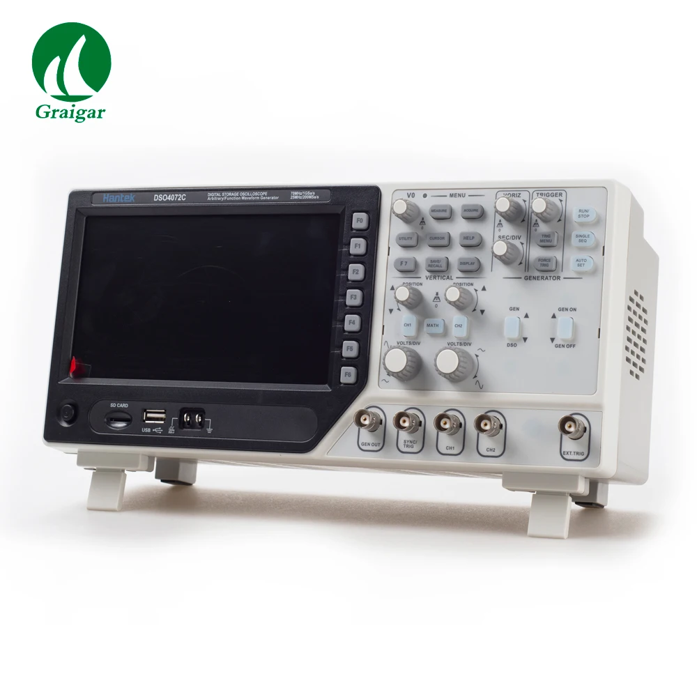 DSO4072C Hantek Осциллограф 2 канальный 70 МГц цифровой осциллограф с 1 канальным