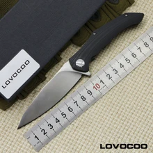 LOVOCOO ASYMMETRIC D2 blade G10 handle folding blade hunting practical knife camping survival outdoors knives EDC tool